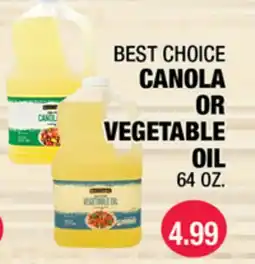 Carnicerias Jimenez BEST CHOICE CANOLA OR VEGETABLE OIL offer