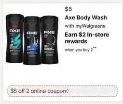 Walgreens Axe Body Wash offer