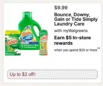 Bounce, Downy, Gain or Tide Simply Laundry Care
