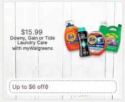 Walgreens Downy, Gain or Tide Laundry Care offer