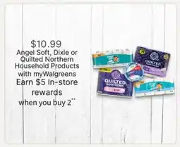 Walgreens Angel Soft, Dixie or Quilted Northern Household Products offer