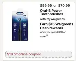 Walgreens Oral-B Power Toothbrushes offer