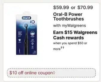 Walgreens Oral-B Power Toothbrushes offer
