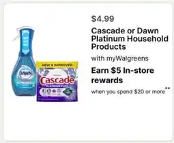 Walgreens Cascade or Dawn Platinum Household Products offer