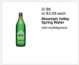 Walgreens Mountain Valley Spring Water offer