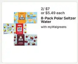 Walgreens 8-Pack Polar Seltzer Water offer