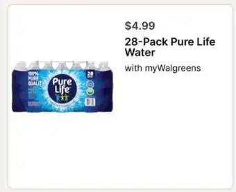 Walgreens 28-Pack Pure Life Water offer