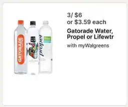 Walgreens Gatorade Water, Propel or Lifewtr offer