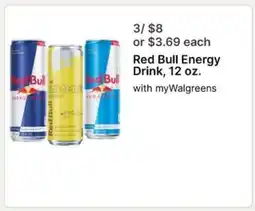 Walgreens Red Bull Energy Drink, 12 oz offer