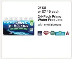Walgreens 24-Pack Primo Water Products offer