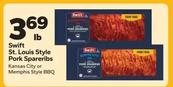 Save a Lot Swift St. Louis Style Pork Spareribs offer