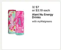 Walgreens Alani Nu Energy Drinks offer