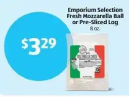 Aldi Emporium Selection Fresh Mozzarella Ball or Pre-Sliced Log offer