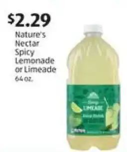 Aldi Nature's Nectar Spicy Lemonade or Limeade offer
