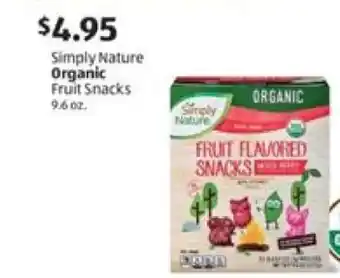 Aldi Simply Nature Organic Fruit Snacks offer