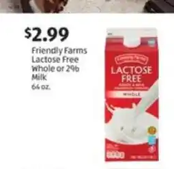 Aldi Friendly Farms Lactose Free Whole or 2% Milk offer