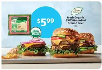 Aldi Simply Nature Fresh Organic 85/15 Grass-Fed Ground Beef offer