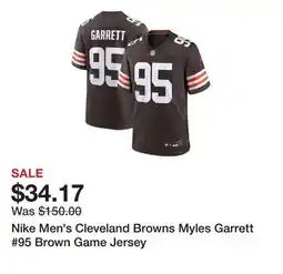Dick's Sporting Goods Nike Men's Cleveland Browns Myles Garrett #95 Brown Game Jersey offer