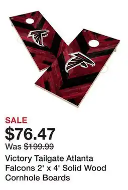 Dick's Sporting Goods Victory Tailgate Atlanta Falcons 2' x 4' Solid Wood Cornhole Boards offer