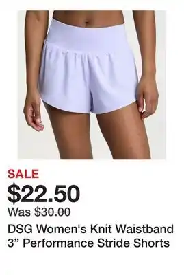 Dick's Sporting Goods DSG Women's Knit Waistband 3 Performance Stride Shorts offer