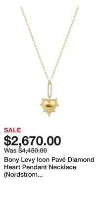 Nordstrom Bony Levy Icon Pavé Diamond Heart Pendant Necklace (Nordstrom Exclusive) offer