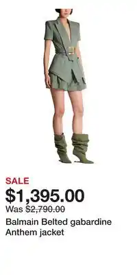 Nordstrom Balmain Belted gabardine Anthem jacket offer