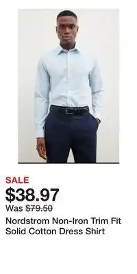 Nordstrom Nordstrom Non-Iron Trim Fit Solid Cotton Dress Shirt offer