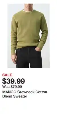 Nordstrom MANGO Crewneck Cotton Blend Sweater offer