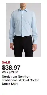 Nordstrom Nordstrom Non-Iron Traditional Fit Solid Cotton Dress Shirt offer