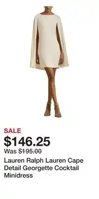 Nordstrom Lauren Ralph Lauren Cape Detail Georgette Cocktail Minidress offer