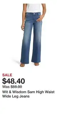 Nordstrom Wit & Wisdom Sam High Waist Wide Leg Jeans offer
