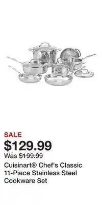 Kohl's Cuisinart Chef's Classic 11-Piece Stainless Steel Cookware Set offer