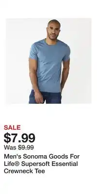 Kohl's Men's Sonoma Goods For Life Supersoft Essential Crewneck Tee offer