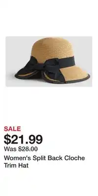 Kohl's Women's Split Back Cloche Trim Hat offer