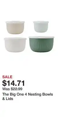 Kohl's The Big One 4 Nesting Bowls & Lids offer