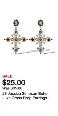 Kohl's JS Jessica Simpson Boho Luxe Cross Drop Earrings offer