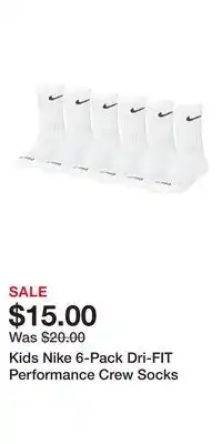 Kohl's Kids Nike 6-Pack Dri-FIT Performance Crew Socks offer