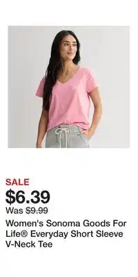 Kohl's Women's Sonoma Goods For Life Everyday Short Sleeve V-Neck Tee offer