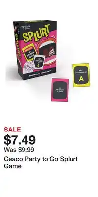 Kohl's Ceaco Party to Go Splurt Game offer