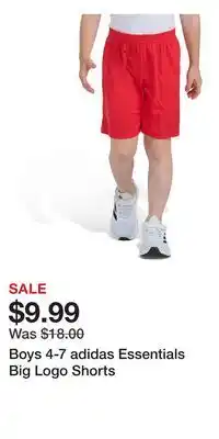 Kohl's Boys 4-7 adidas Essentials Big Logo Shorts offer