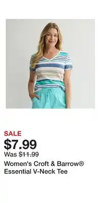 Kohl's Women's Croft & Barrow Essential V-Neck Tee offer