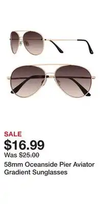 Kohl's 58mm Oceanside Pier Aviator Gradient Sunglasses offer