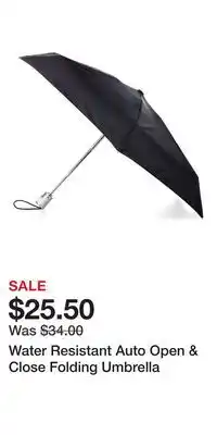Kohl's Water Resistant Auto Open & Close Folding Umbrella offer