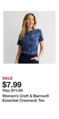 Kohl's Women's Croft & Barrow Essential Crewneck Tee offer