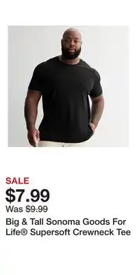 Kohl's Big & Tall Sonoma Goods For Life Supersoft Crewneck Tee offer