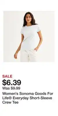 Kohl's Women's Sonoma Goods For Life Everyday Short-Sleeve Crew Tee offer