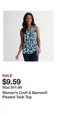 Kohl's Women's Croft & Barrow Pleated Tank Top offer