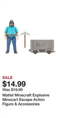 Kohl's Mattel Minecraft Explosive Minecart Escape Action Figure & Accessories offer
