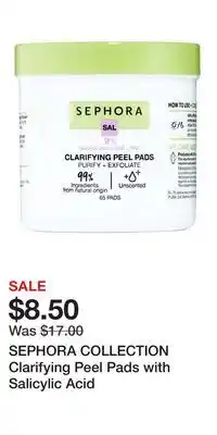 Kohl's SEPHORA COLLECTION Clarifying Peel Pads with Salicylic Acid offer