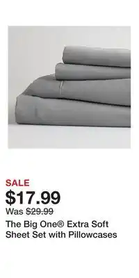 Kohl's The Big One Extra Soft Sheet Set with Pillowcases offer
